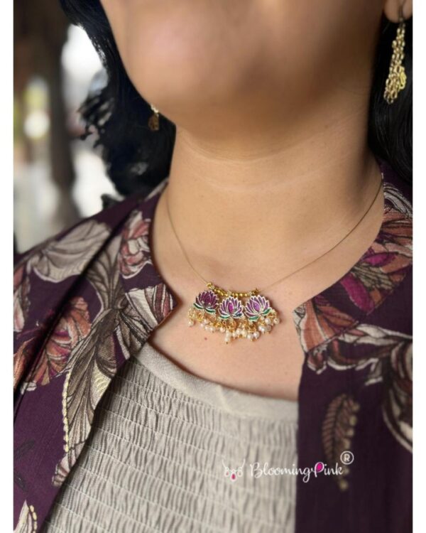 Invisible 3 Lotus Necklace