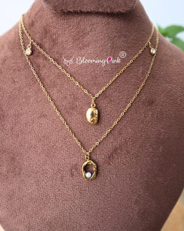 AT Double line Pearl Dot Chain