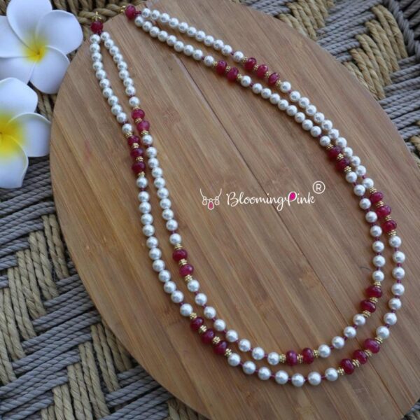 Aarti Pearl & Ruby Jades Necklace
