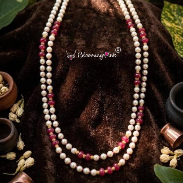 Aarti Pearl & Ruby Jades Necklace