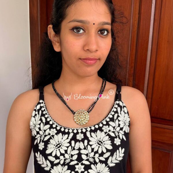 Black Crystal Kundan Necklace