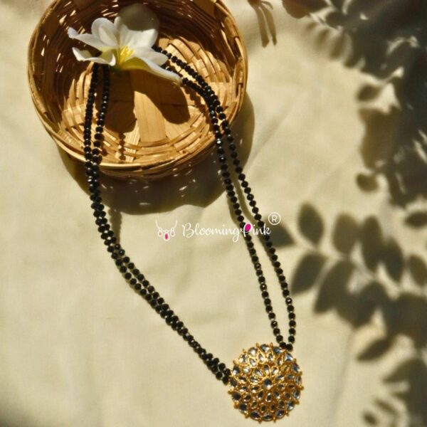 Black Crystal Kundan Necklace