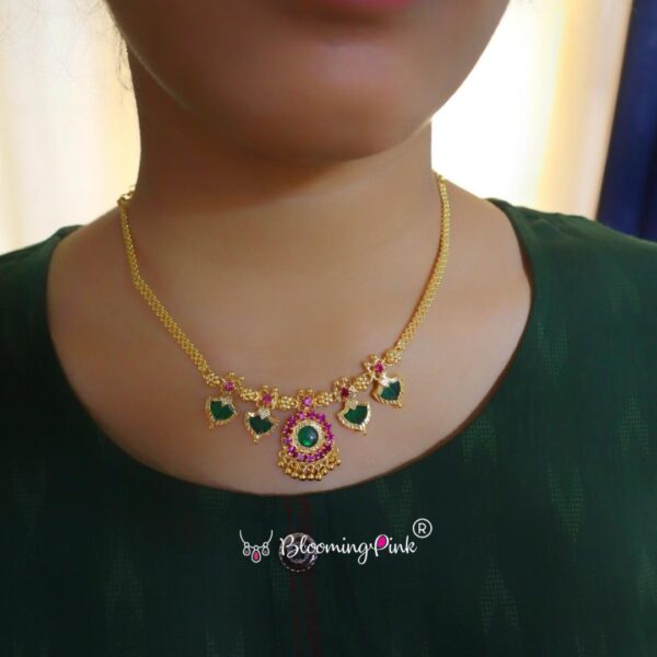 Gold Replica Palakka short Necklace
