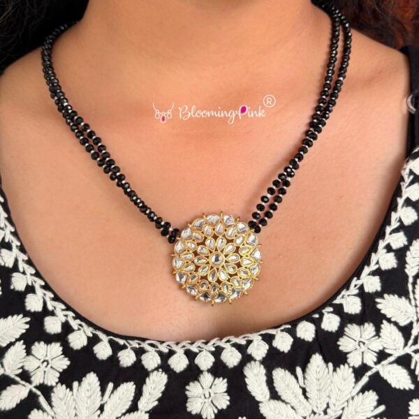 Black Crystal Kundan Necklace