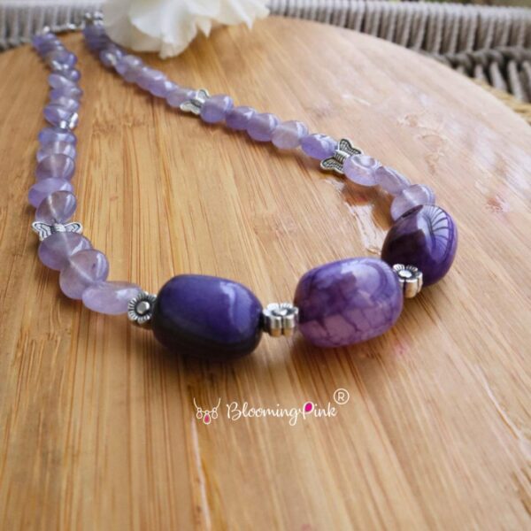 Vienna Violet Flat Agates Necklace