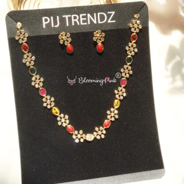 16 Navaratna Stylish Necklace